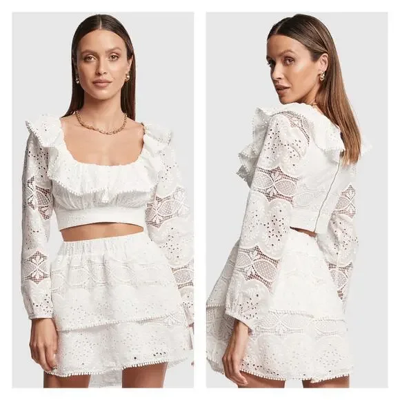 Sofia The Label Amore Lace Crop Top Size 6 - Picture 1 of 10